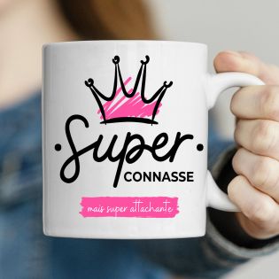 Tasse insolite Super Connasse pour Femme - Cadeau rigolo pour sa chérie - 33 cL, Céramique - Mug imprimé en France