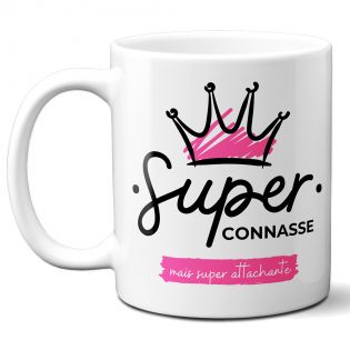 Tasse insolite Super Connasse pour Femme - Cadeau rigolo pour sa chérie - 33 cL, Céramique - Mug imprimé en France