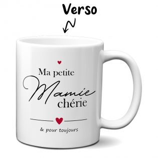 Mug Ma Petite Mamie Chérie - Cadeau fête des grands-mères, Anniversaire Mamie - 33 cL, Céramique - Imprimé en France