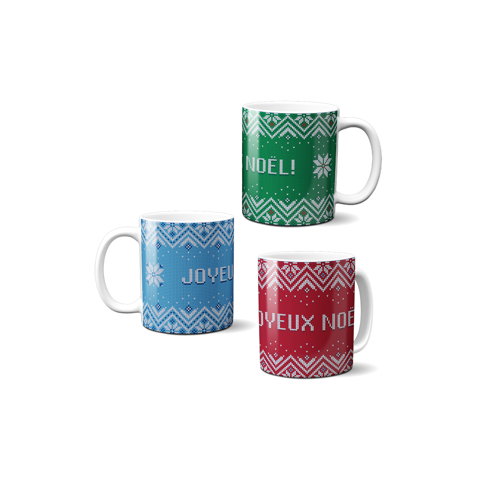 Pack of 3 ugly Christmas mugs - Ideal gift idea for Christmas movie lovers - Cocooning mugs to offer