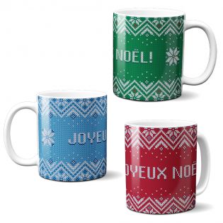 Pack of 3 ugly Christmas mugs - Ideal gift idea for Christmas movie lovers - Cocooning mugs to offer