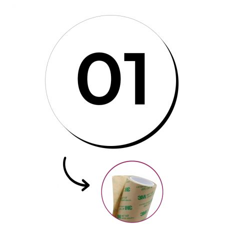 Lot de 10 Numéros de table Adhésifs Blancs pour Restaurant , PVC - Format rond Ø 3 cm - Épaisseur 1,5 mm