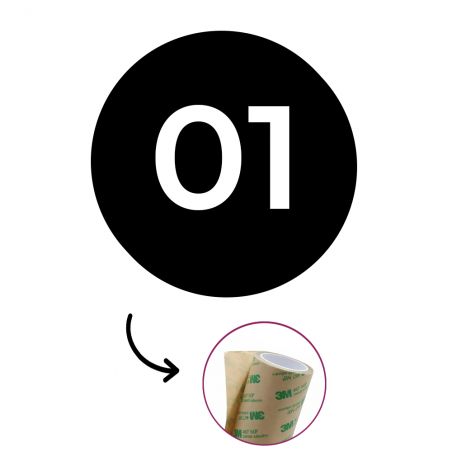 Lot de 10 Plaques - Numéros de table adhésifs pour restaurant , PVC - Format rond Ø 3 cm - Épaisseur 1,5 mm - 1 à 100
