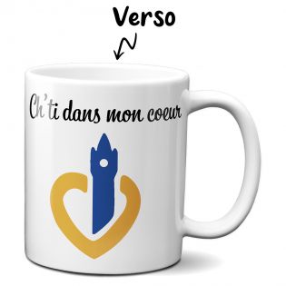 Mug en céramique blanc personnalisé avec Texte | Hauts de France