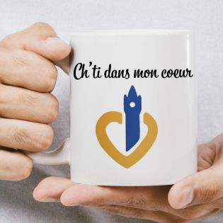 Mug en céramique blanc personnalisé avec Texte | Hauts de France