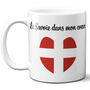 Mug en céramique blanc personnalisé avec Texte | Savoie