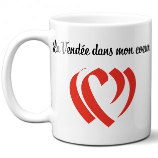 Mug en céramique blanc personnalisé avec Texte | Vendée