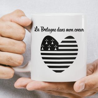 Mug en céramique blanc personnalisé avec Texte | Bretagne