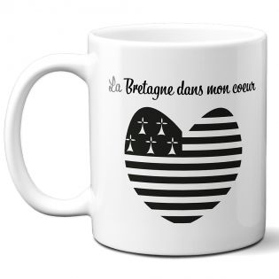 Mug en céramique blanc personnalisé avec Texte | Bretagne