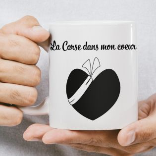 Mug en céramique blanc personnalisé avec Texte| Corse