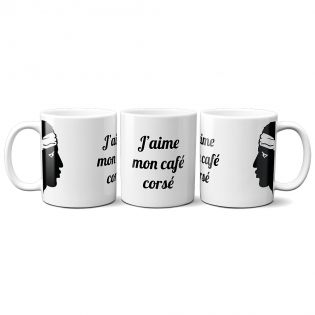 Mug en céramique blanc personnalisé avec Texte | Tête de Maure Corse