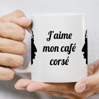 Mug en céramique blanc personnalisé avec Texte | Tête de Maure Corse