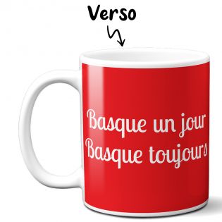 Mug Basque un jour Basque toujours - Tasse cadeau symbole Basque - 33 cL, Céramique - Imprimé en France