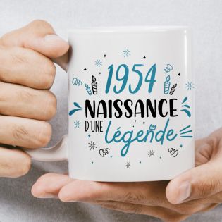 Mug anniversaire 1954 - Naissance d'une légende - 33 cl, céramique - Imprimé en France