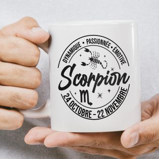 Mug signe astrologique Scorpion - 33 cl, céramique - Imprimé en France