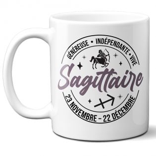 Mug signe astrologique Sagittaire - 33 cl, céramique - Imprimé en France