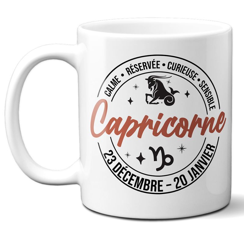 Mug signe astrologique Capricorne - 33 cl, céramique - Imprimé en France