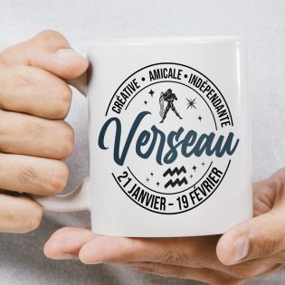 Mug signe astrologique Verseau - 33 cl, céramique - Imprimé en France