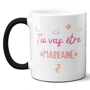 Mug Magique "tu vas être marraine" - 33 cl, céramique - Imprimé en France