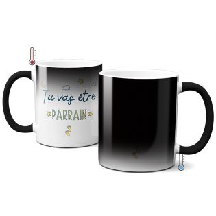 Mug Magique "tu vas être parrain" - 33 cl, céramique - Imprimé en France