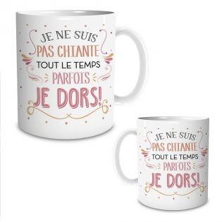 Mug humour Mug "Je ne suis pas chiante tout le temps parfois je dors" - 33 cl, céramique - Imprimé en France