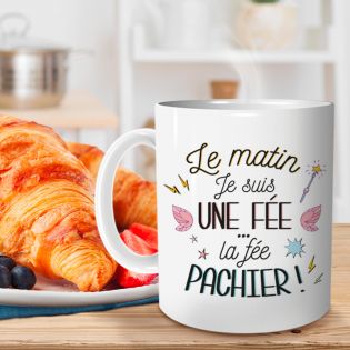 Mug humour "Le matin je suis une fée, la fée pachier" - 33 cl, céramique - Imprimé en France