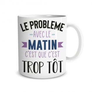 Mug humour Bonne humeur du matin - Ta gueule - Idée cadeau rigolo pour anniversaire - Tasse couple originale Noël 