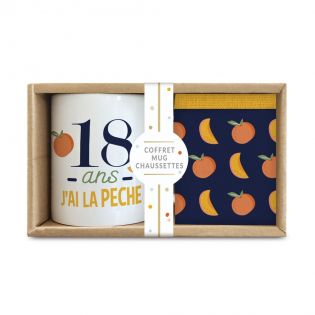 Coffret Mug Chaussettes Anniversaire 18 ans Homme