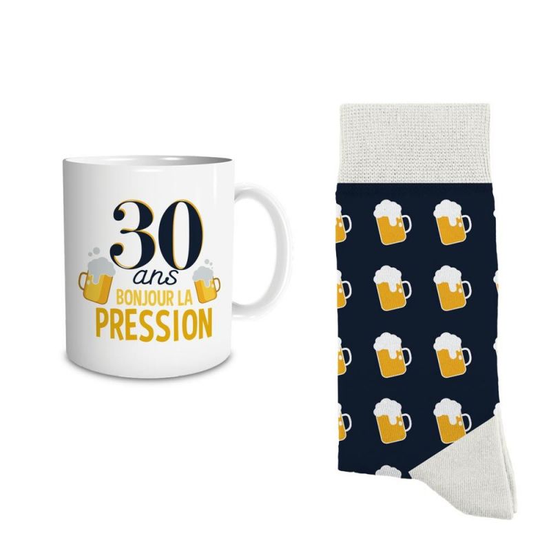 Coffret Mug Chaussettes Anniversaire 30 ans Homme