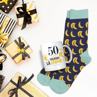 Coffret Mug Chaussettes Anniversaire 50 ans Homme