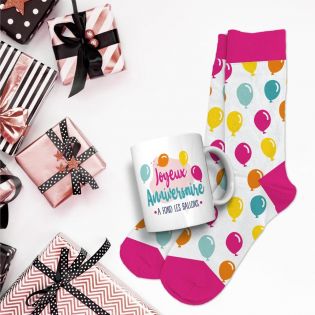 Coffret Mug Chaussettes Anniversaire Femme