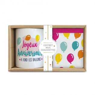 Coffret Mug Chaussettes Anniversaire Femme