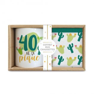 Coffret Mug Chaussettes Anniversaire 40 ans Femme