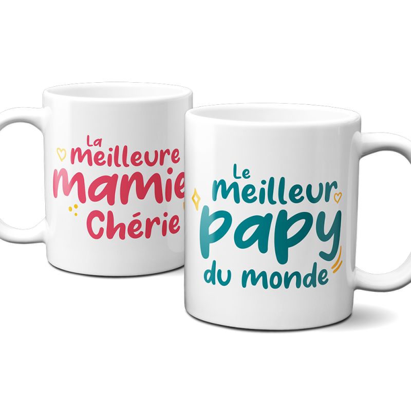 Pack cadeau papy mamie - 2 mugs Pack cadeau papy mamie - 2 mugs