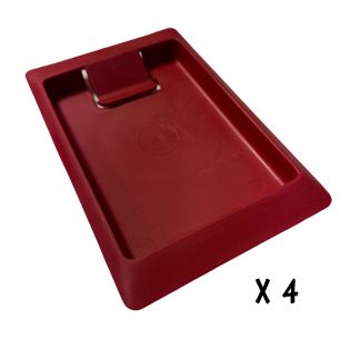 Lot de 4 porte-additions rectangle rouge avec pince