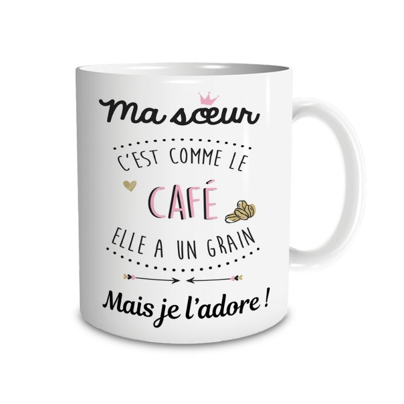 Mug humour Bonne humeur du matin - Ta gueule - Idée cadeau rigolo pour anniversaire - Tasse couple originale Noël 