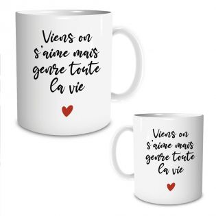 Mug humour Bonne humeur du matin - Ta gueule - Idée cadeau rigolo pour anniversaire - Tasse couple originale Noël 