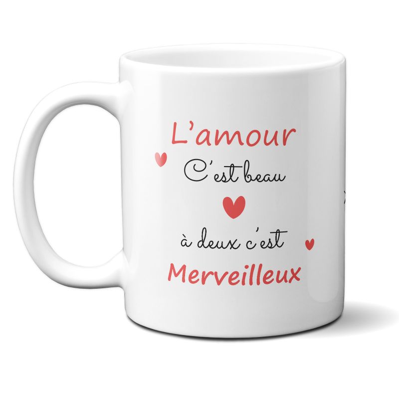 Mug humour Bonne humeur du matin - Ta gueule - Idée cadeau rigolo pour anniversaire - Tasse couple originale Noël 