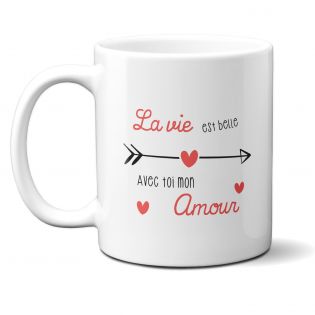 Mug humour Bonne humeur du matin - Ta gueule - Idée cadeau rigolo pour anniversaire - Tasse couple originale Noël 