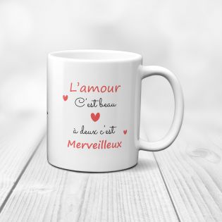 Mug humour Bonne humeur du matin - Ta gueule - Idée cadeau rigolo pour anniversaire - Tasse couple originale Noël 