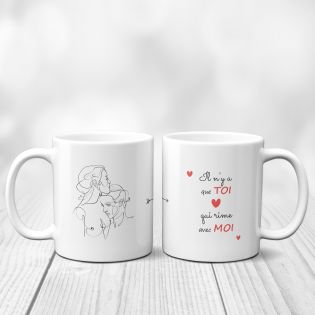 Mug humour Bonne humeur du matin - Ta gueule - Idée cadeau rigolo pour anniversaire - Tasse couple originale Noël 