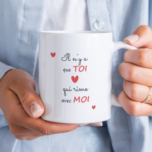 Mug humour Bonne humeur du matin - Ta gueule - Idée cadeau rigolo pour anniversaire - Tasse couple originale Noël 