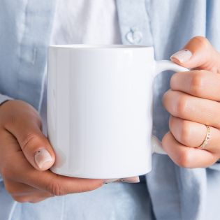 Mug en céramique blanc personnalisé avec Texte et Photo · Cadeau pratique pour amateur de café