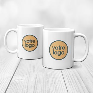 36 Mugs en céramique blanc personnalisés avec votre logo