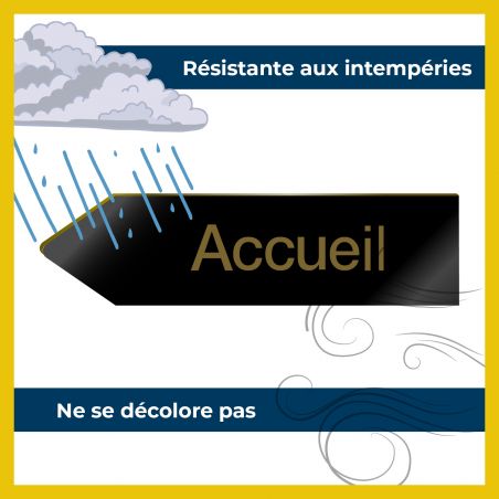 Panneau flèche directionnellegauche personnalisable - Couleur noir et or