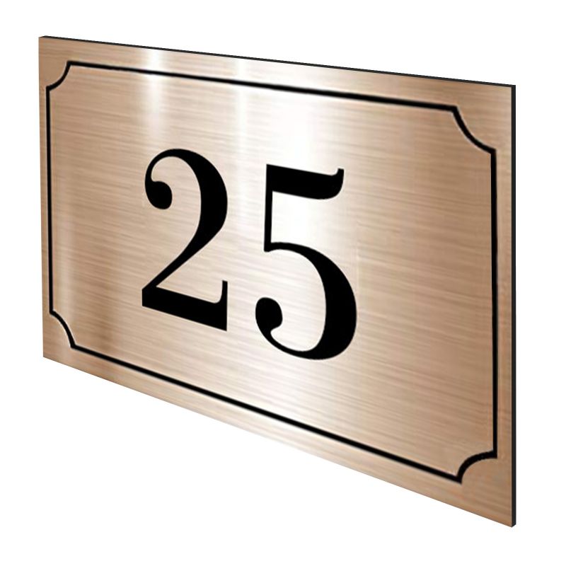Numéro de maison / rue gravé et personnalisé couleur cuivre chiffres noirs - Signalétique extérieure Numéro de maison / rue gravé et personnalisé couleur cuivre chiffres noirs - Signalétique extérieure