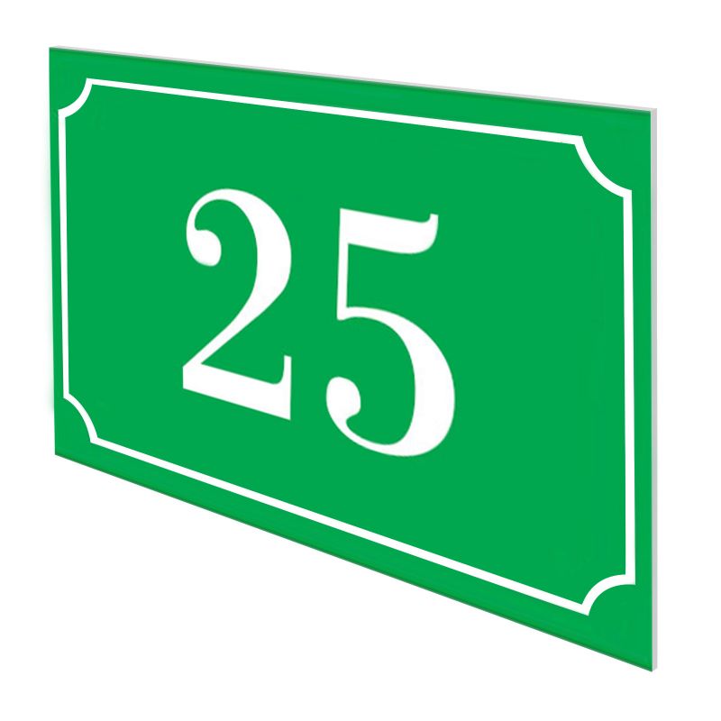Numéro de maison / rue gravé et personnalisé couleur vert pomme chiffres blancs - Signalétique extérieure Numéro de maison / rue gravé et personnalisé couleur vert pomme chiffres blancs - Signalétique extérieure