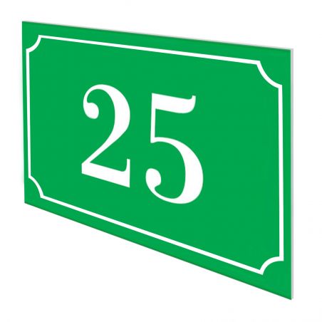 Numéro de maison / rue gravé et personnalisé couleur vert pomme chiffres blancs