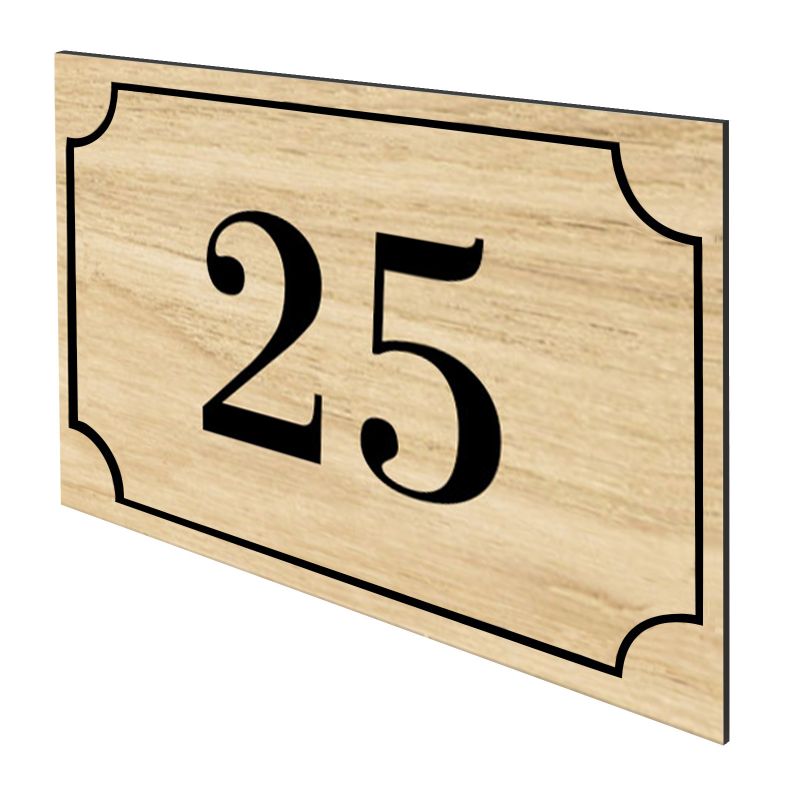 Numéro de maison / rue gravé et personnalisé couleur effet bois clair chiffres noirs - Signalétique extérieure Numéro de maison / rue gravé et personnalisé couleur effet bois clair chiffres noirs - Signalétique extérieure