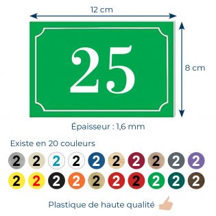 Numéro de boite aux lettres personnalisé gravure laser couleur vert pomme chiffres blancs - Numero de maison exterieur
